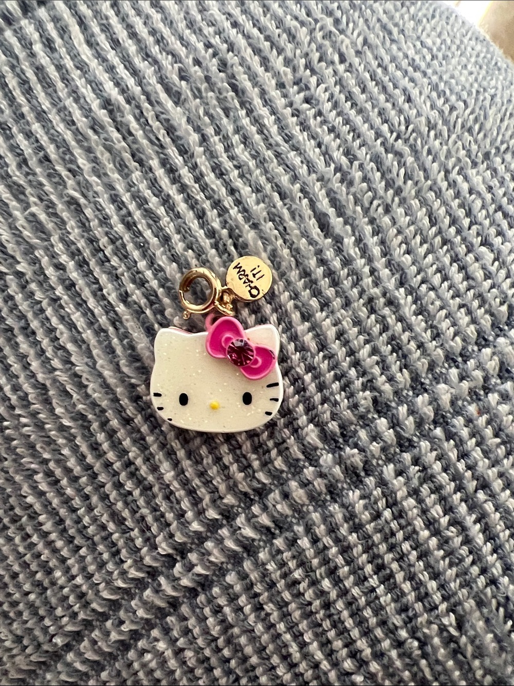 Hello Kitty White Charm with Gold Accent
